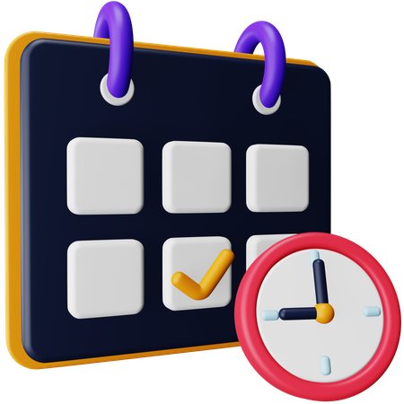 Date And Time  3D Icon