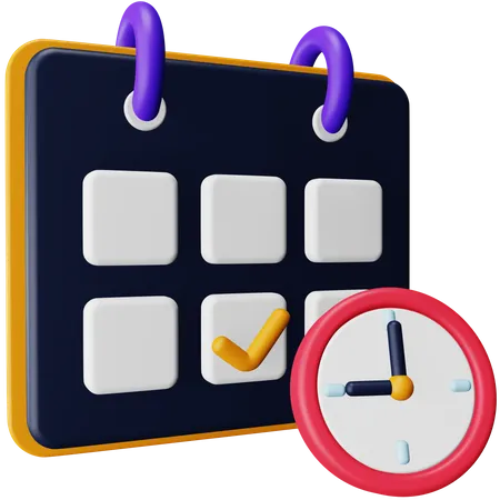 Date And Time  3D Icon