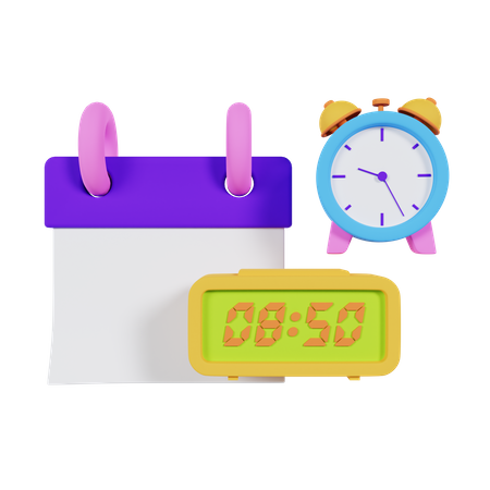 Date And Time  3D Icon