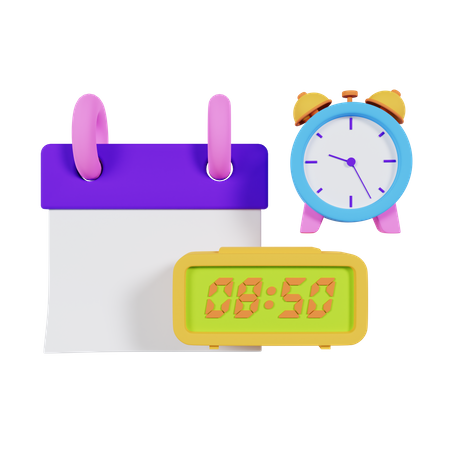 Date And Time 3D Icon