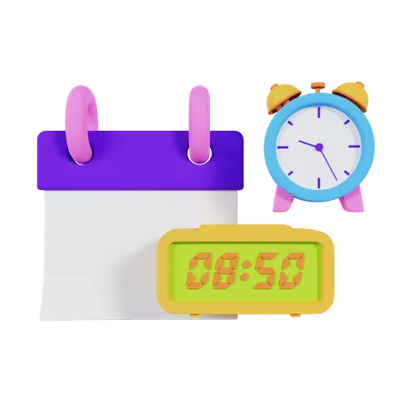 Date And Time 3D Icon