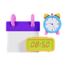 3d date and time logo