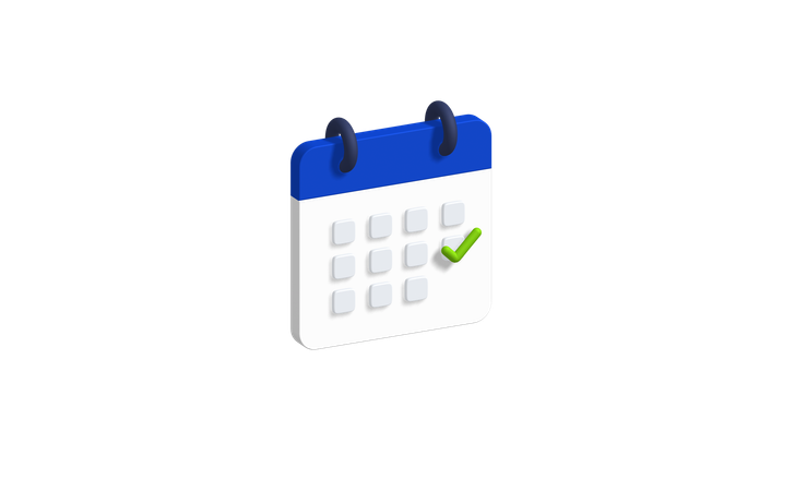 Date de vérification, date du chèque  3D Icon