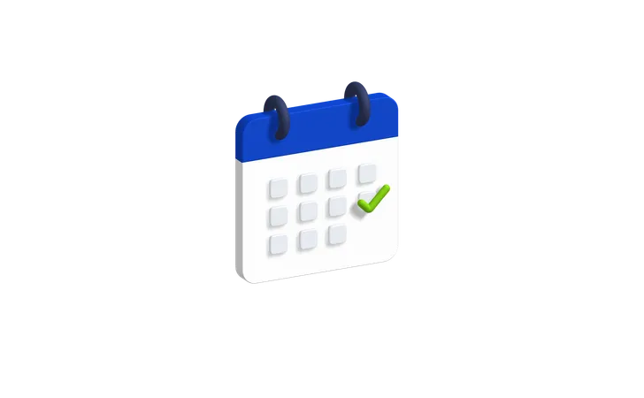 Date de vérification, date du chèque  3D Icon