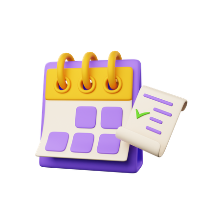 Date du test sur le calendrier  3D Icon