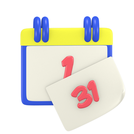 Date New Year 3D Icon