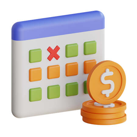 Date de salaire  3D Icon