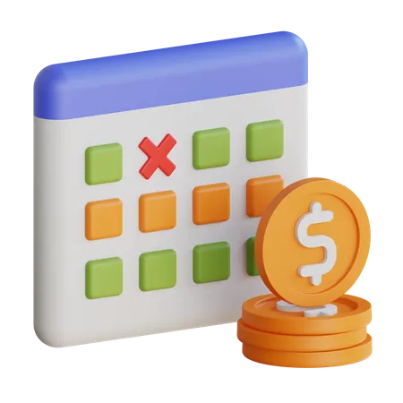 Date de salaire  3D Icon