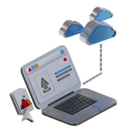Datei in die Cloud hochladen  3D Icon