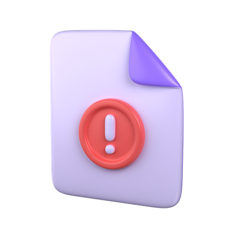 Dateiwarnung  3D Icon