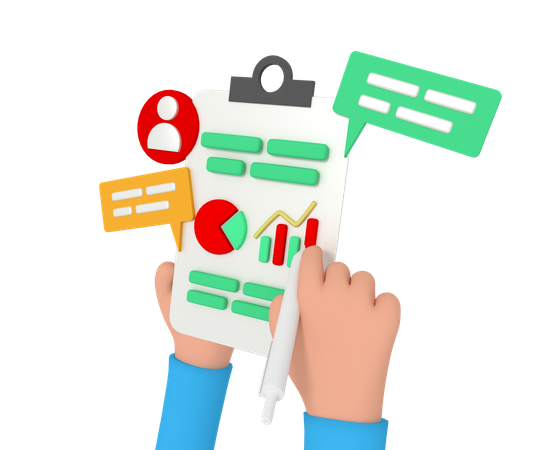 Datenanalysediagramm  3D Illustration