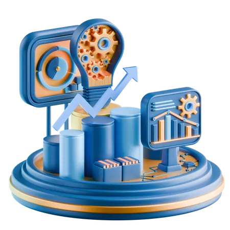 Datenanalyse und -strategie  3D Icon