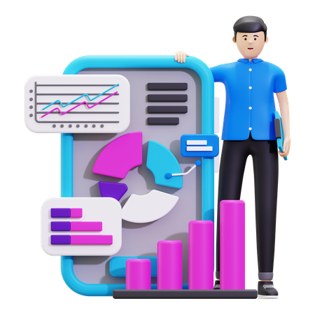 Datenanalyse- und Überwachungsbericht  3D Illustration