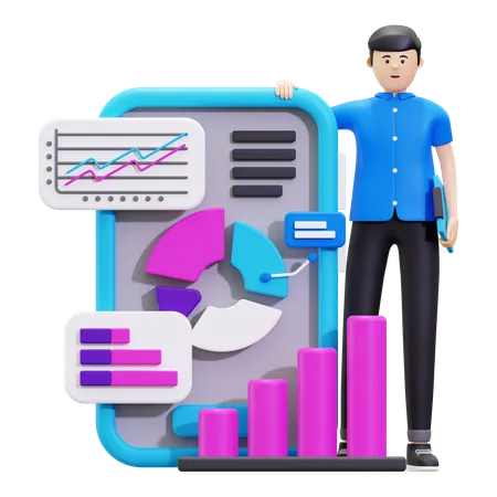 Datenanalyse- und Überwachungsbericht  3D Illustration