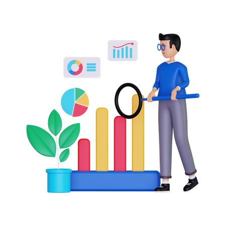 Datenanalysebericht  3D Illustration