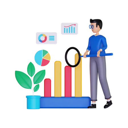 Datenanalysebericht  3D Illustration