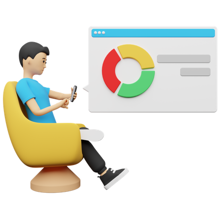 Datenanalyst erläutert Geschäftsdaten im Meeting  3D Illustration