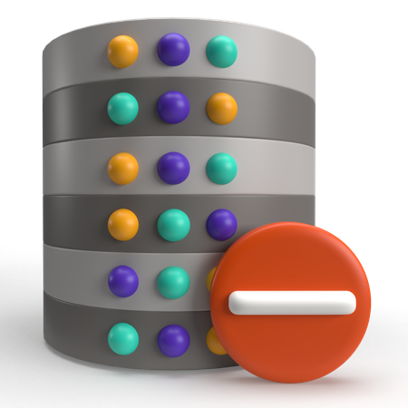 Datenbank entfernen  3D Icon