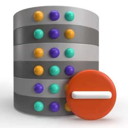 Datenbank entfernen  3D Icon