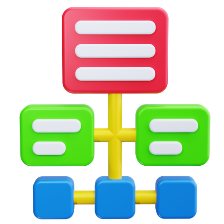 Datenflussdiagramm  3D Icon