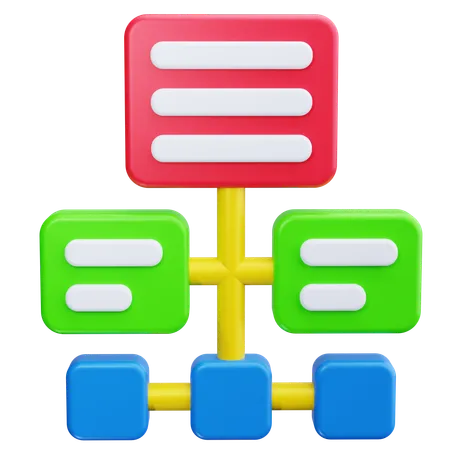 Datenflussdiagramm  3D Icon