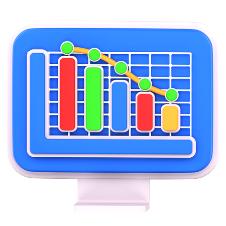 Datendiagramm-Visualisierung  3D Icon