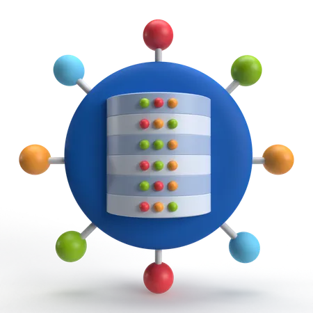 Datennetzwerk  3D Icon