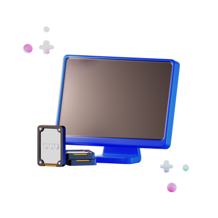 Datenspeicher SSD  3D Illustration