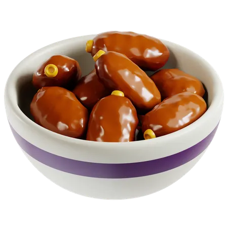 Dates Bowl  3D Icon