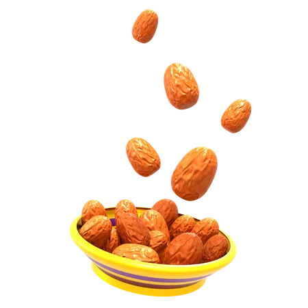 Dates Bowl  3D Illustration