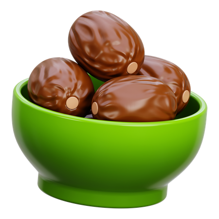 Dates Fruit Bowl  3D Icon