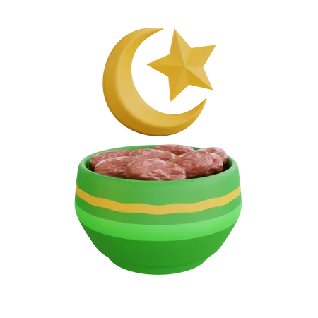 Dates Fruit Bowl  3D Icon