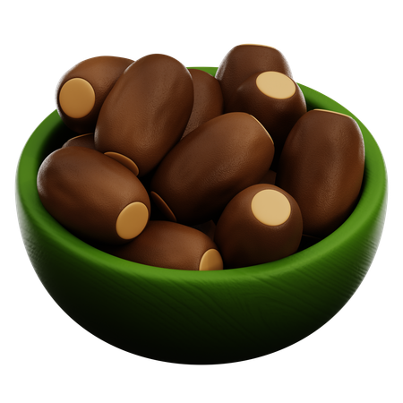 Dates Fruit Bowl  3D Icon