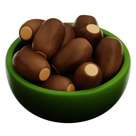 Dates Fruit Bowl  3D Icon