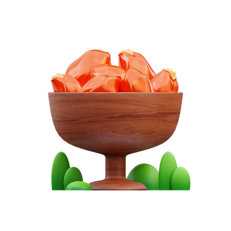 Dates Fruit Bowl 3D Icon