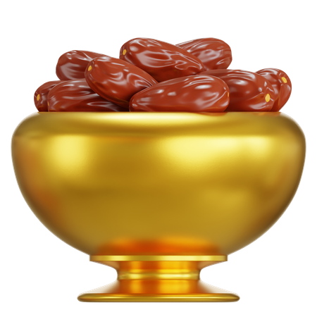 Dates Fruit Bowl 3D Icon