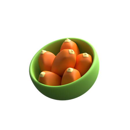 Dates Fruit In Bowl  3D Icon