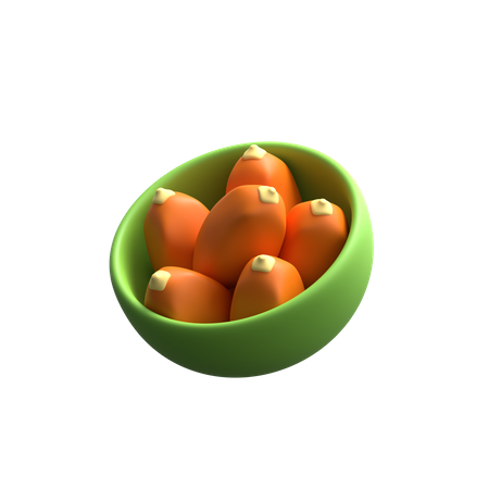Dates Fruit In Bowl  3D Icon