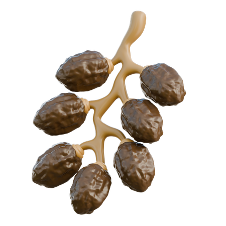 Dates Fruit on Branch  3D Icon