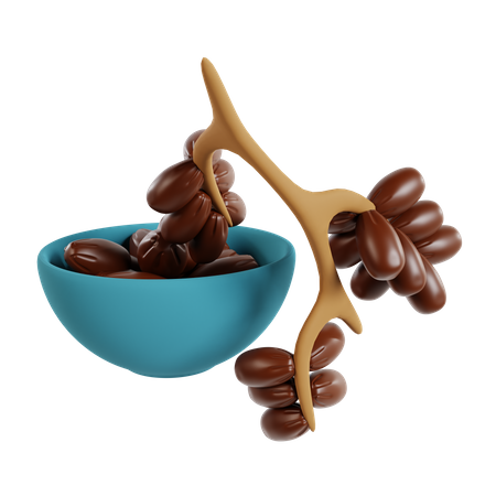 Dates In A Bowl  3D Icon