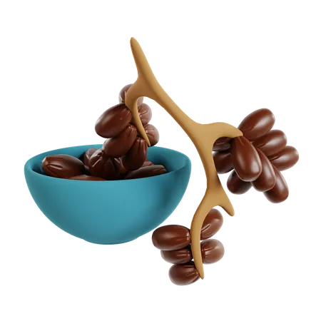 Dates In A Bowl  3D Icon