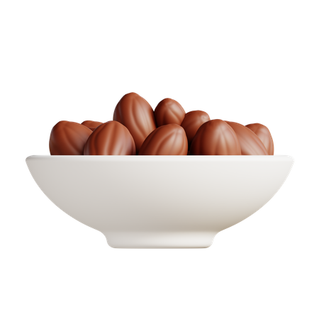 Dates In A Bowl  3D Illustration