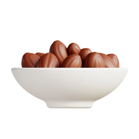 Dates In A Bowl  3D Illustration