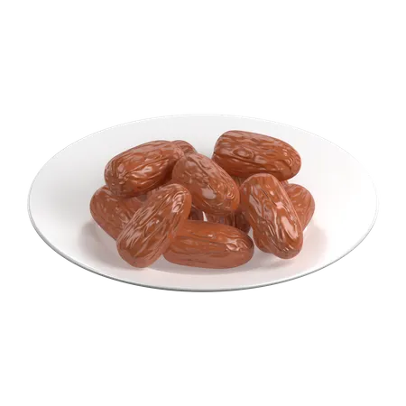 Dates in Plate  3D Icon