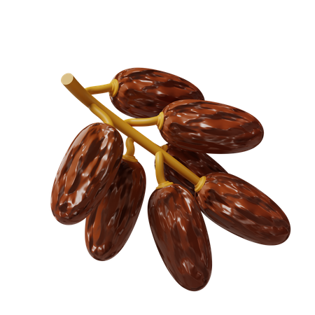 Dates on a branch  3D Icon