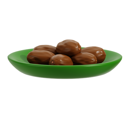 Dates On Plate  3D Icon