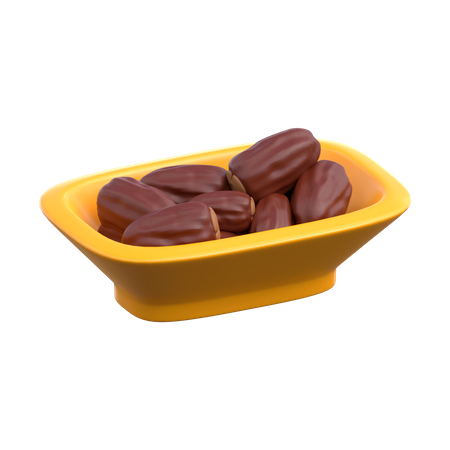 Dates On Plate  3D Icon