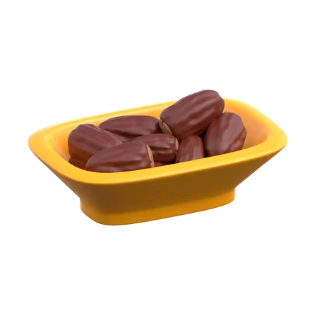 Dates On Plate  3D Icon