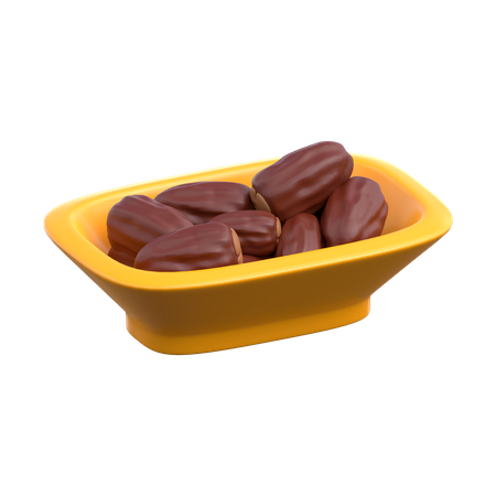 Dates On Plate 3D Icon