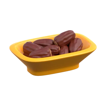 Dates On Plate 3D Icon